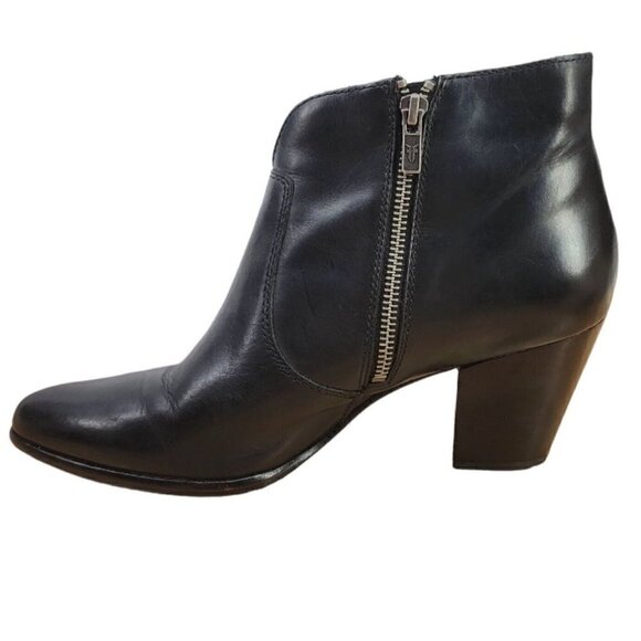 FRYE Jennifer Bootie Leather Pointed Toe Ankle Western Style Boots Black, 8M - Picture 2 of 16